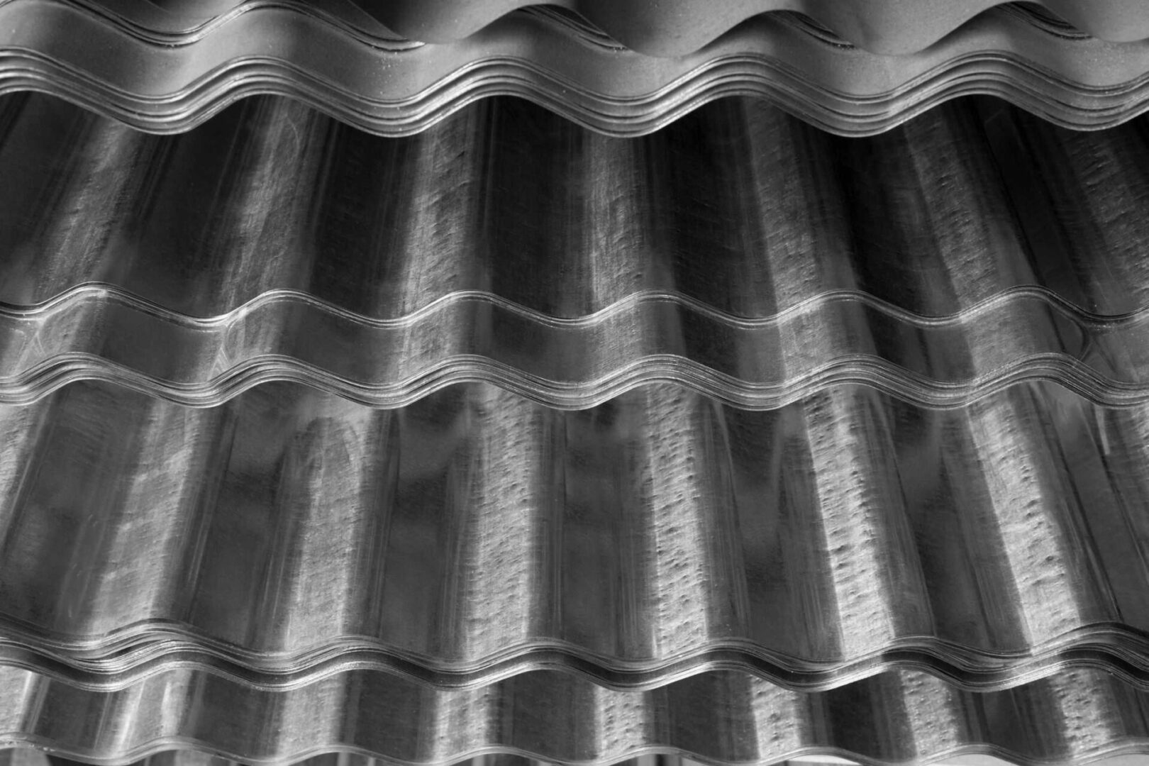 Corrugated sheet metal roofing material